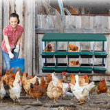 Garvee Chicken Nesting Boxes, 10 Hole Metal Chicken Laying Box with Removable Trays and Roll Out Egg Collection for Chicken Coop, Green