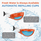 Lil'Clucker Large Automatic Chicken Waterer Cups | Chicken Water Feeder Suitable for Chicks, Duck, Goose, Turkey and Bunny | Poultry Water Feeder Kit (Orange, 5-Pack)