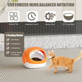 BROAIMX Automatic Cat Feeder With RFID Collar Sensor, Timed Auto Pet Feeder for Multi-Cat Households, 4 Feeding Modes, LCD Menu & Voice Recording, Suitable for Wet and Dry Food