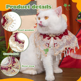 Silk New Year Pet Outfit for Cats & Small Dogs – Embroidered Vintage Pattern, Metal Buckle, Cat Costume Photo Prop for Birthday & Holiday