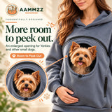 AAMMZZ Hoodie with Dog Pouch, Larger Adjustable Opening for Small Dogs (Orange,Large)