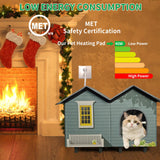 Heated Cat Houses for Indoor/Outdoor Cats with Elevated Heated Cat Bed Providing Safe Feral Cats, Easy to Assemble