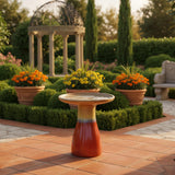 Sunnydaze 21" H Ceramic Bird Bath for Outside - Hand-Painted Outdoor Bird Bath Bowl, UV/Frost-Resistant Finish - Lemon Cognac