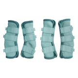LEAFOREST Horse Fly Boots Set of 4 - Non Slip Leg Protection for Donkey Mini Pony Draft, Breathable Mesh Fly Boots for Pasture & Barn Use Blue Pony