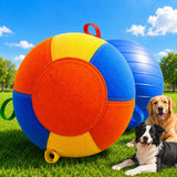 ROSUIH Herding Ball for Dogs, 18 Inch Upgraded Dog Push & Chase Ball with Thickened Bite & Tear Resistant Cover, Burst-Resistant Inner Ball, Outdoor Exercise Toy for Active Dogs, Multi-Color, Medium