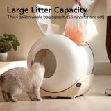 FurryTail Self Cleaning Litter Box with APP - Automatic Cat Litter Box for All Your Cats, Odor Control, Spacious Interior and Large Wastes Bin Capacity,Includes 40 Litter Bags