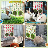 UPINS 2 Pack Guinea Pig Hay Feeder,Rabbit Hay Bag Hanging Hay Holder for Guinea Pig Cage Hay Feeder for Bunny Rabbits Chinchillas Hamsters Small Pets and Animals