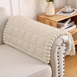 Smiry Non Slip Couch Armrest Covers for Dogs, Fuzzy Pet Couch Arm Covers for Sofa Pet Friendly, Soft Sofa Slipcovers Recliner Chair Arm Protector Washable (Apricot, 27.6" x 27.6")