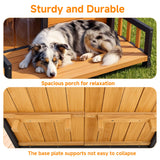 RUNSHED Large Indoor Outdoor Dog House,Wood Insulated Dog House,Weatherproof Outside Shelter with Elevated Floor,Easy to Assemble(39.3" L x 37.5" W x 30" H) Suitable for Small and Medium-Sized Dogs