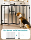 No Pawblems Retractable Safty Gate, Metal Adjustable Dog Gate for Doorways, Stairs & Hallways, Expands to 38" Wide, Auto Retract Design, No Bottom Bar, Black