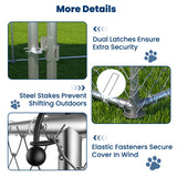 20x10 FT Extra Large & Heavy Duty Dog Kennel Run - Outdoor Metal Enclosure with Lockable Door and Waterproof Cover for Big Dogs