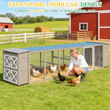 Large Chicken Coop with Run, Chicken Run with Waterproof Cover, Large Poultry Cage for Yard Farm Backyard Hen House, Duck Coop and Rabbit Run with Nesting Boxes, for 4-6 Chickens