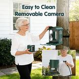 Humbirdy-Bird Feeder with Camera, 8MP Ultra HD Video & Photo, 10x Slow-Motion, 4K 30fps Live View, No Subscription, AI Identify, 2.4G/5G Wi-Fi, Solar Powered, Dural Metal, Unique Bird Watching Gifts