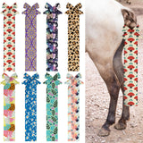 Eccliy 8 Pcs Horse Tail Bag Breathable Guard Stretchy 22" Slip on Horse Care Tail Wrap 2 Strand Closure Straps Grooming Supplies to Keep from Dirt Breakage Rubbing 8 Designs