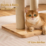 Kicari Modern Solid Wood Cat Tree for Indoor Cats Large Adult, 50in Tall Cat Tower with Sisal Scratching Posts, Cat Scratcher Cardboard, Cozy Cat Beds Cave Condo, Multi-Level Cat Furniture