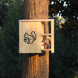 Widened Large Wooden Squirrel House Outdoor with External Platform & Porch, Squirrel Nesting Box, Squirrel Boxes for Outside, Chipmunk Houses, Easy Assembly
