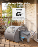 Pecute Cooling Cat House, with Cooling Mat for Small Dogs, Indoor Cat Bed with Insulation and 6 ice Packs Cooling for Cat and Dog, Foldable Outdoor Cat House for Hot Summer Days, M, Gray