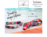 Lucky Love Dog Leash & Wide Collar Set, Beautiful Vivid Patterns, Durable for Larger Dogs, Heads, & Necks (Blackbird, Extra Large)