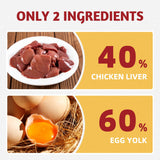 Just Try 4.23 OZ Cat & Dog Food Toppers with Chicken Liver Freeze Dried Egg Yolk for Picky Eaters Iron Support Grain Free High Protein Meal Toppers