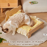 HaoCpetslian Wooden Elevated Cat Bed for Indoor Cats Easy to Assemble with Removable Mattress Pet Bed for Small Animals Small Dog Rabbits Guinea Pigs Hamsters Chinchillas etc