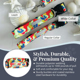 Lucky Love Dog Wide Dog Collar - Adjustable, Durable, Soft Webbing, & Comfortable 1.5 inch Wide Collar for Dogs Male and Female with Strong Buckle - Oscar, Medium