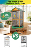 Garvee Bird cage, 66''H Extra Large Bird Cage, w/Removeble Tray, Waterproof Roof, Easy to Clean, Lockable Caster, Indoor& Outdoor Application for Conure,Macaw,Budgie,Cockatiel,Lovebirds,Parakeet