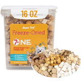 Just Try 16OZ Freeze-Dried Dog Treats Mixed Flavors for Dogs & Cats Raw Single Ingredient Chicken,Salmon, Beef Liver,Chicken Liver,Chicken Heart,Duck,Cod,High Protein Grain-Free Training Treats