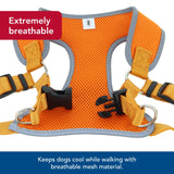 Coastal Pet Comfort Soft Reflective Wrap Adjustable Dog Harness - No-Pull Dog Harness for Small & Large Dogs - Sunset Orange - 5/8" x 16"–19"