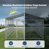 20x10 FT Extra Large & Heavy Duty Dog Kennel Run - Outdoor Metal Enclosure with Lockable Door and Waterproof Cover for Big Dogs