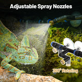 Oiibo Reptile Mister Fogger, 2.2L Solo Adjustable Starter Mister for Reptile Terrariums, Programmable Misting System with High Pressure Silent Pump & 2PCS Nozzles for Reptiles Amphibians