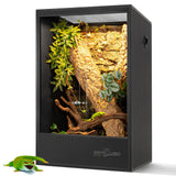 REPTIZOO 67 Gallon PVC Tall Reptile Tank, 24 x18x36 inch Large Reptile Terrarium for Gecko Lizard Chameleon Frog Snake, Enclosure Habitat with Sliding Door & Top Screen Ventilation
