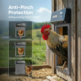 Larkbird Upgraded Automatic Chicken Coop Door Solar Powered, Auto Chicken Door with App Control, Custom Audio Recording, Timer & Light Sensor, Anti-Pinch Design