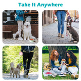 PetBonus 2-Pack Silicone Collapsible Dog Bowls, BPA Free Dishwasher Safe, Portable Foldable Expandable Travel Bowl, Food Water Feeding Cup Dish for Dogs Cats with 2 Carabiners (Army Green, Blue)