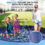 Bilibara 107'' Foldable Dog Pool, Kiddie Pool, Heavy Duty Non-Slip Plastic Pet Wading Pool for Large Dogs, Indoor and Outdoor Kids Pet Dog Bathtub
