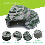 Large Reptile Hide Shale Scape Step Ledge, Reptile Cave Hideout, Bearded Dragons Accessories, Basking Rocks for Bearded Dragons (Large-B-11.8 * 9.8 * 5.3)