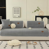 MDSASFD Sherpa Fleece Sofa Cover, Plush Sherpa Fleece Sofa Couch Covers, Funny Fuzzy Couch Covers, Sectional Non Slip Sofa Slipcover Furniture Protector for Pets, Light Grey(36"x 47"), Only 1 Pcs