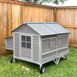 Chicken Coop Super Large Mobile Hen House with Wheels,Strong Iron Frame Outdoor Poultry Cage with Nesting Box,Duck Coop,Rabbit Cage Waterproof