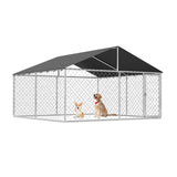 Petony Outdoor Dog Enclosure Heavy Duty Dog Kennel House Mesh Dog Big Cage Pet Kennel Steel Fence with Secure Lock