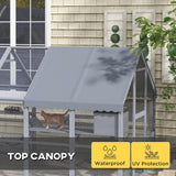 PawHut 110" L Large Catio Outdoor Cat Enclosure for Multiple Kittens, 56 sq.ft Wooden Cat House with Waterproof Cover, Walk in Kitty Cage Kennel with 2 Condos, 6 Platforms, for Backyard, Patio, Gray