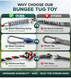 HOPET Dog Outdoor Bungee Hanging Toy, Tether Tug of War Toys for Medium to Large Dog to Exercise, Durable Interactive Tug Toy, Dog Rope Toys