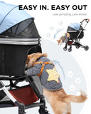 GTPLAYER Pet Stroller for Small Dogs & Cats, 3-in-1 Foldable Pet Stroller with Detachable Carrier, 360° Swivel Front Wheels & Rear Brakes, Up to 45 lbs, Light Blue