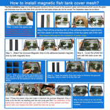 Magnetic Aquarium Cover lid Fish Tank lid Anti-Jumping net Cover mesh lid Aquarium Hood