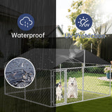 Petony Outdoor Dog Enclosure Heavy Duty Dog Kennel House Mesh Dog Big Cage Pet Kennel Steel Fence with Secure Lock