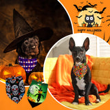 Newwiee 200 Pcs Halloween Dog Bandanas Bulk for Dogs Adjustable Triangle Bibs Scarf Halloween Pumpkin Bat Skull Ghost Spider Pet Costumes Scarf Holiday Accessories for Large Dog Puppy