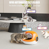 BROAIMX Automatic Cat Feeder With RFID Collar Sensor, Timed Auto Pet Feeder for Multi-Cat Households, 4 Feeding Modes, LCD Menu & Voice Recording, Suitable for Wet and Dry Food