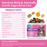 Glucosamine for Dogs Hip and Joint Support Supplement Chews, Chondroitin Joint Care for Dogs, Pain and Inflammation Relief with MSM, Turmeric, Vitamin C, Omega 3 -Chicken Flavor,for All Breeds-150 Ct
