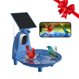 LongPlus Bird Baths Fountain Outside：Bird Bath with 2K Camera, Solar Powered Outdoor Birdbath with Color Night Vision Camera, AI Bird Identification, Ideal Gift for Nature Lover, Parent, Friend