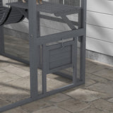 PawHut 110" L Large Catio Outdoor Cat Enclosure for Multiple Kittens, 56 sq.ft Wooden Cat House with Waterproof Cover, Walk in Kitty Cage Kennel with 2 Condos, 6 Platforms, for Backyard, Patio, Gray
