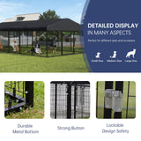 Petony 236" x 118" Outdoor Dog Kennel Steel Ideal Dog Fence for Medium/Small Dogs Anti-Rust Coating Cage with Roof All Weather Resistant Dog House with Double Locks