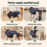 PetWarm Dog Surgery Suit, Dog Surgical Recovery Suit, Satellite, Black, XS